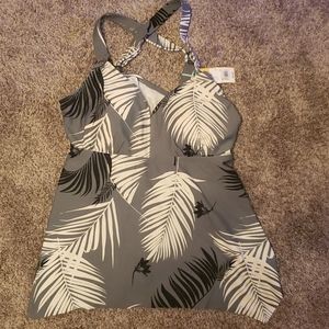 Target Kona Sol Green Floral Swim Tank Top